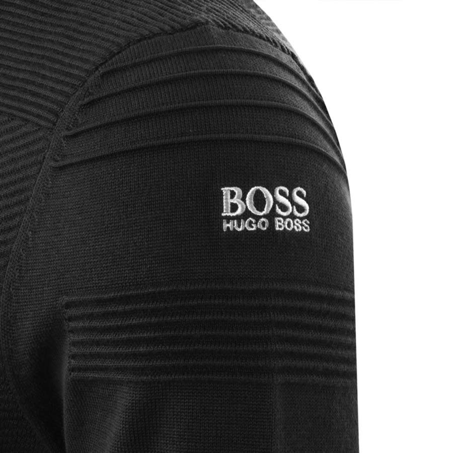 Alternative Image for ProductBOSS Zomin Half Zip Knitted Jumper Black3